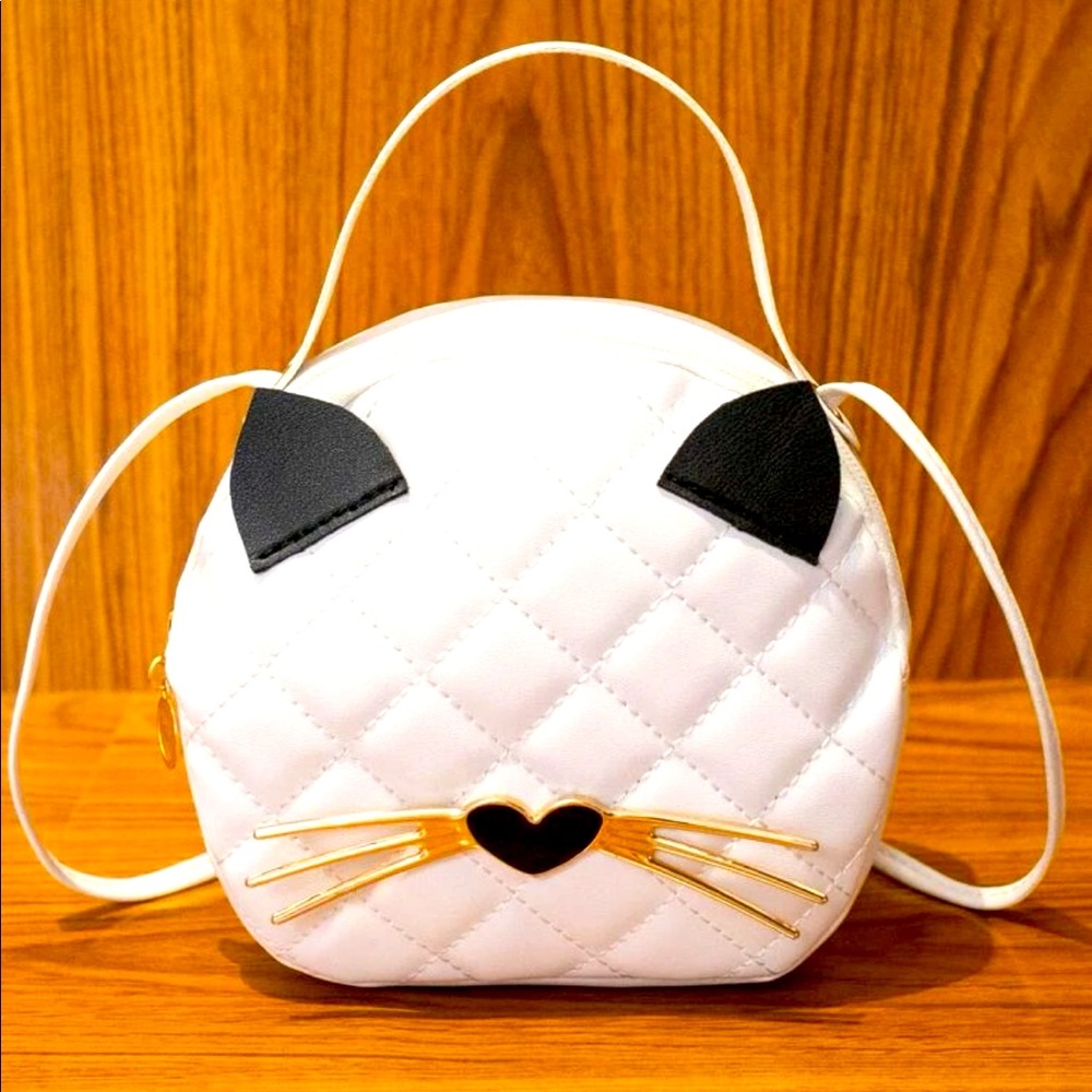 White Cat Crossbody Purse